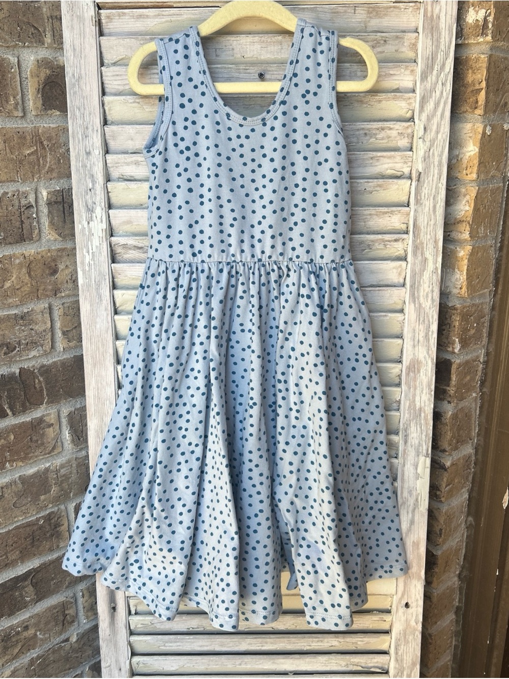 Alice + Ames Sly Blue Polka Dot Tank Ballet Dress Size 7 excellent used conditio